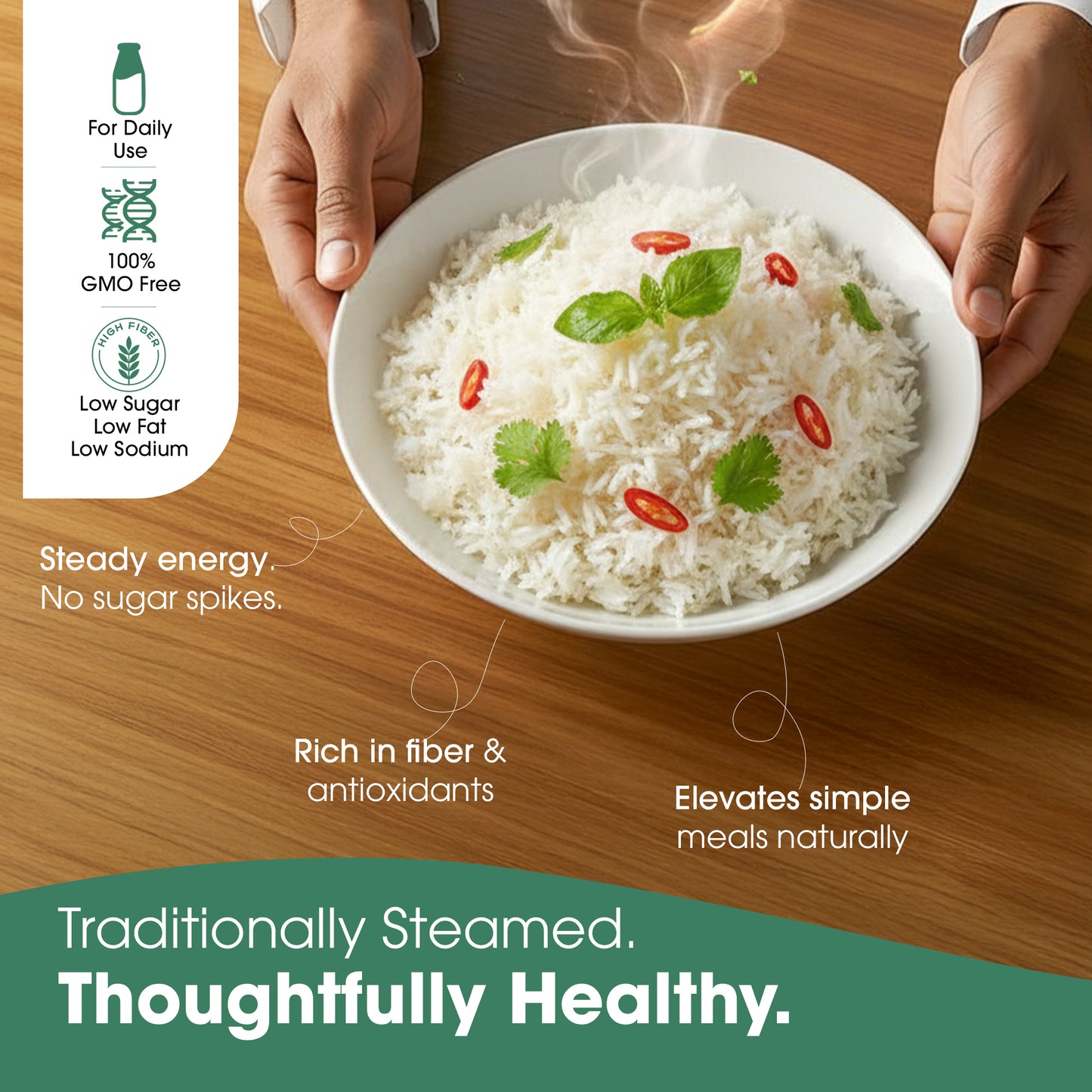 hepn Low GI Steam Rice Pack of 3 (900g*3)