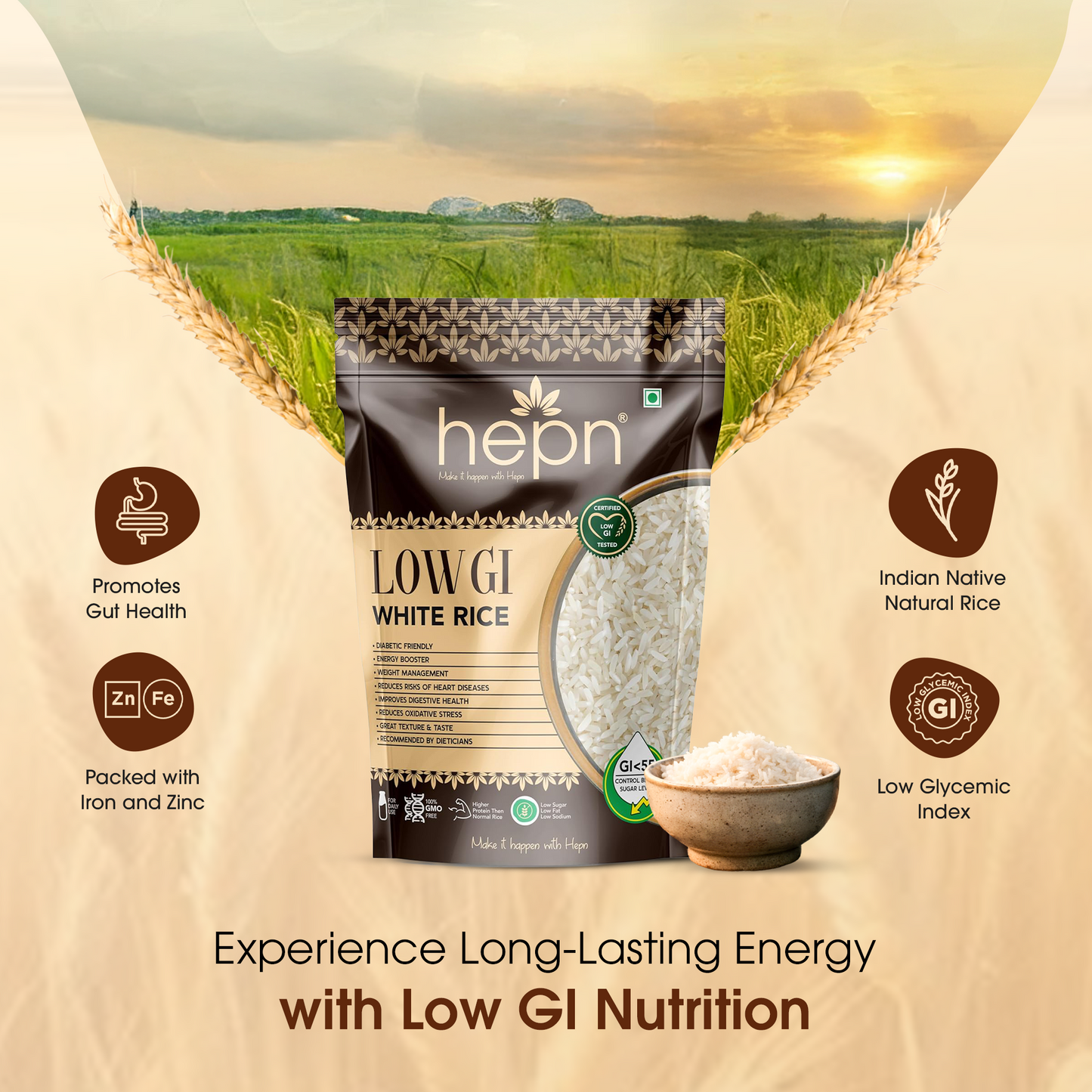 hepn Low GI White Rice (900g)